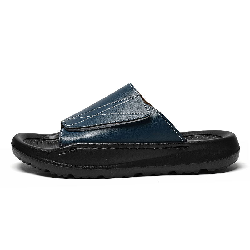 Easy-top Leather Slide Slipper - огляд і ціна Men Shoes Velcro