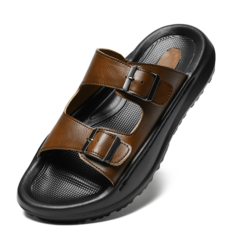 Mens Slip On Sandals Leather S - огляд і ціна Men Shoes Velcro