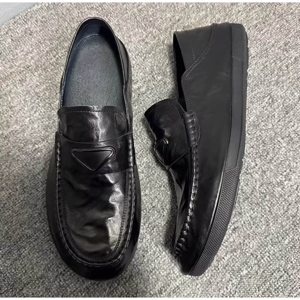 Handcrafted Black Leather Driv - огляд і ціна Men'S Shoes Drivers