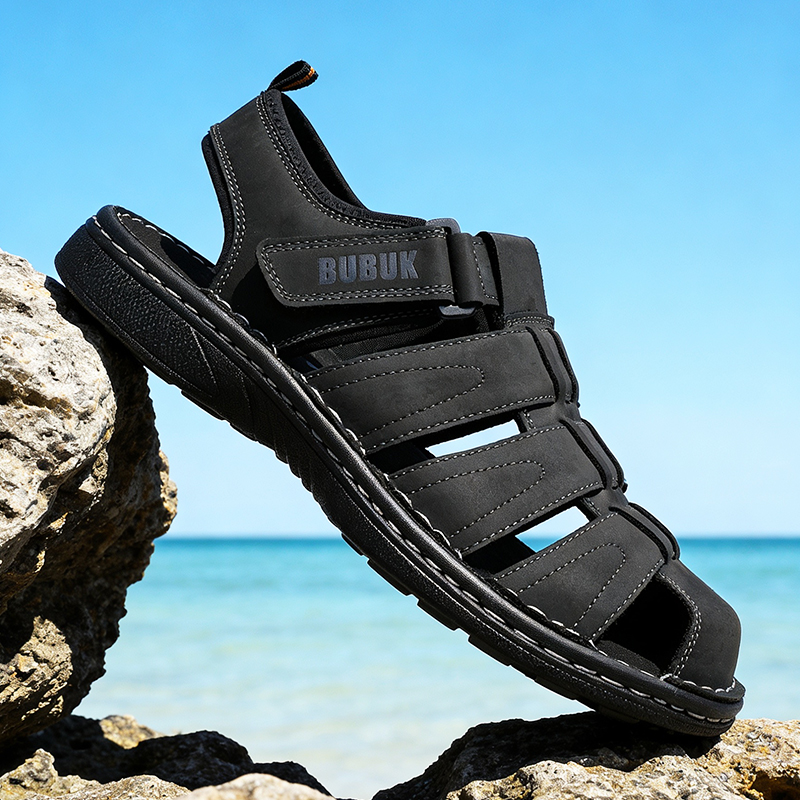 BUBUK Men's Leather Sports San - огляд і ціна Men Shoes Velcro